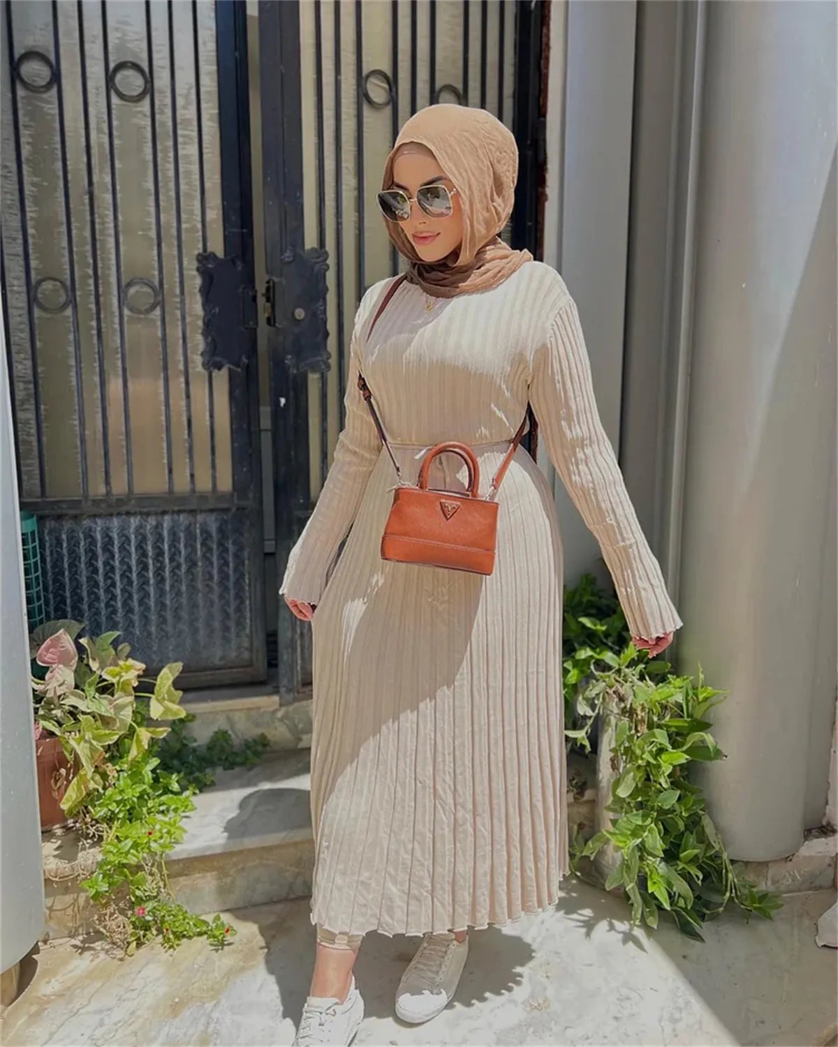2025 Fall New Sleeved Knit Midi Dress(Buy 2 Free Shipping)