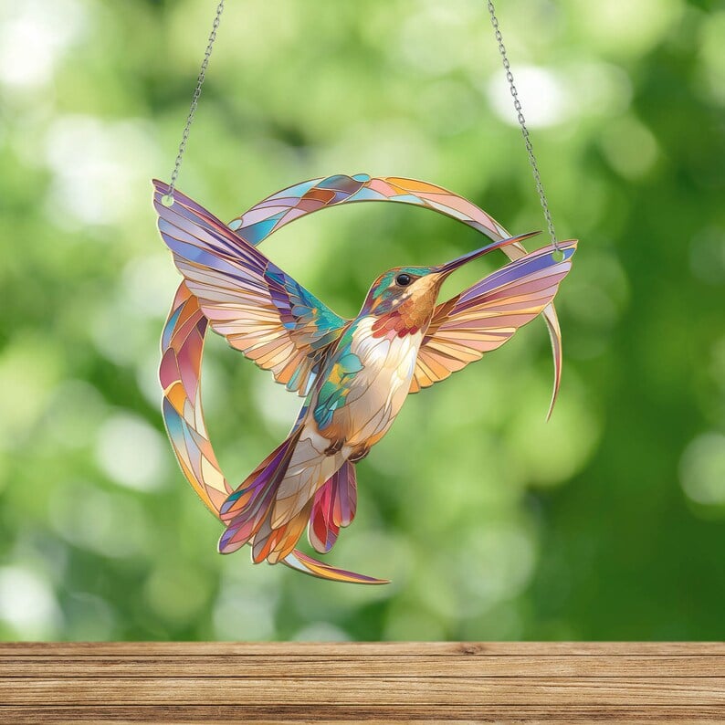 hambortâ„¢- Hummingbird Suncatcher Colorful Window Hanging
