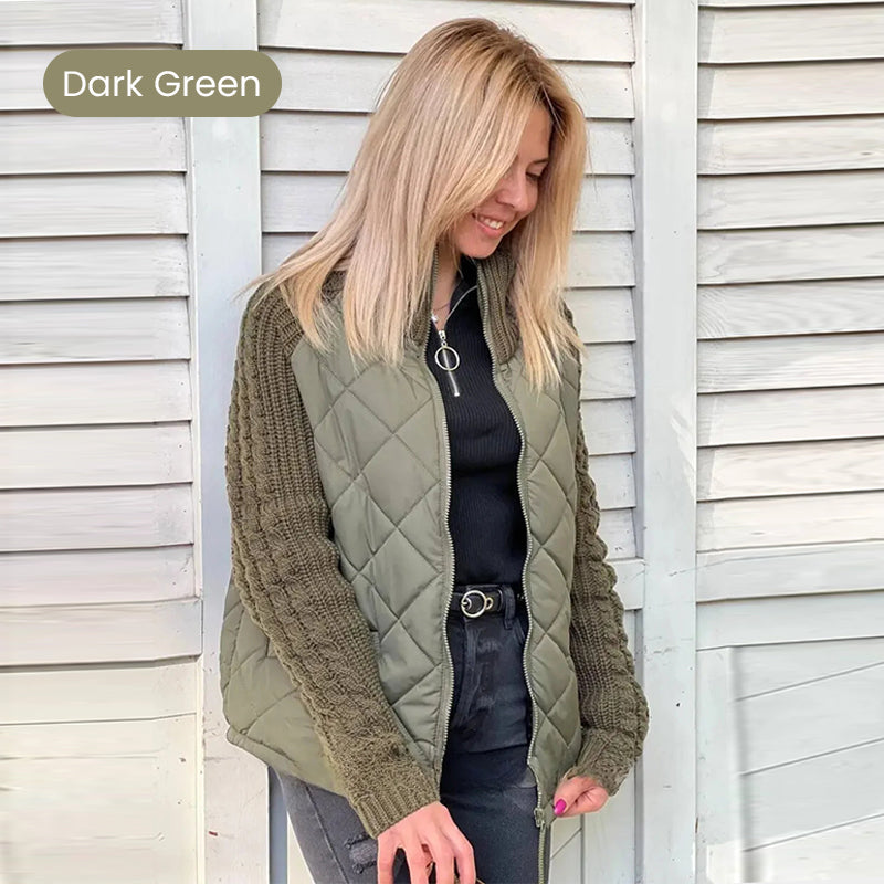 🎁 Hot Sale 49% OFF 🔥2025 New Women's Knit Patchwork Puffy Jacket
