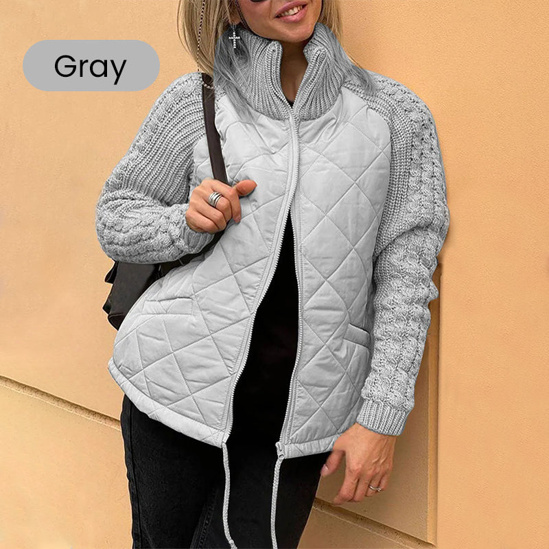 🎁 Hot Sale 49% OFF 🔥2025 New Women's Knit Patchwork Puffy Jacket