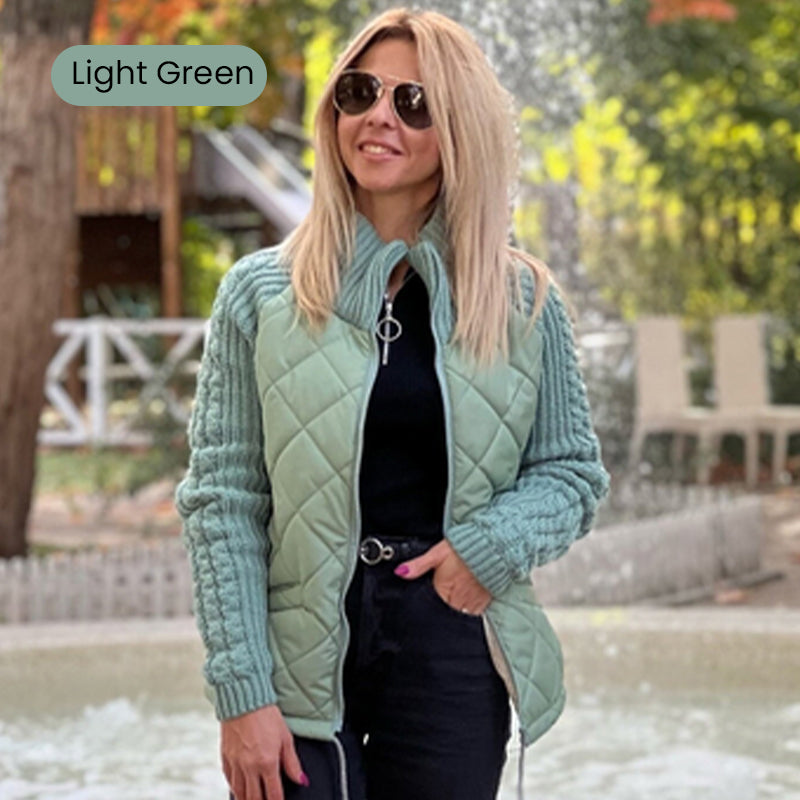 🎁 Hot Sale 49% OFF 🔥2025 New Women's Knit Patchwork Puffy Jacket