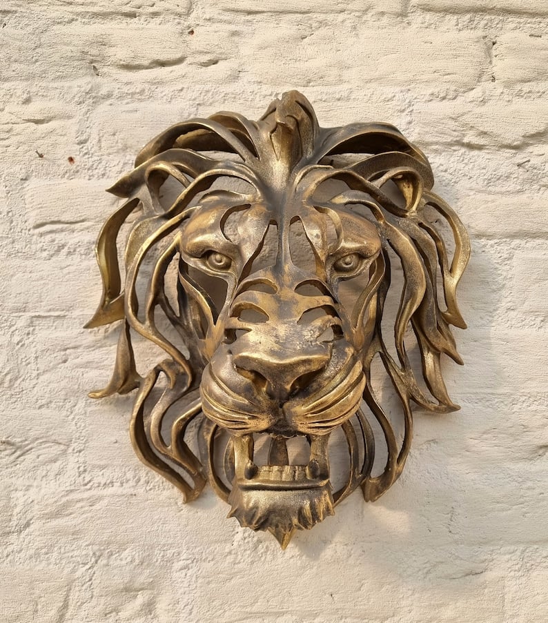 hambort™-Rare Find-Large Lion Head Wall Mounted Art Sculpture