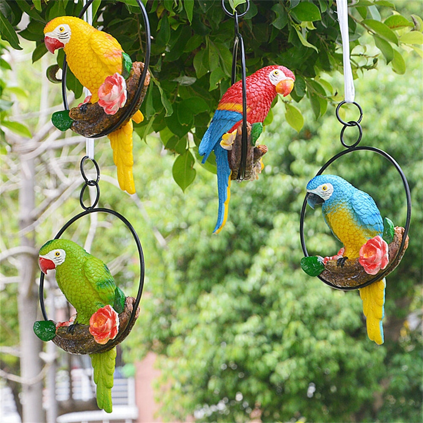 hambort™-Iron ring parrot pendant garden decoration