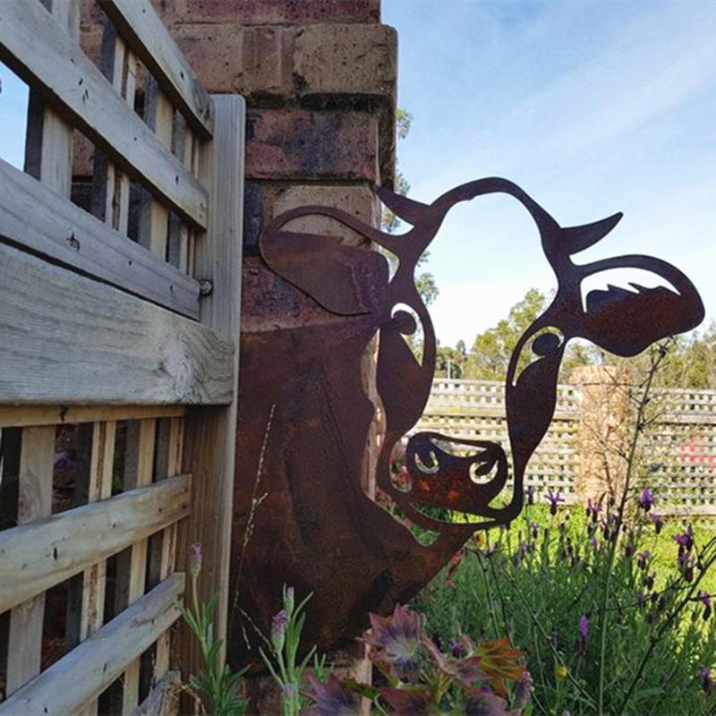 hambort™-Outdoor garden farm peeping goat metal artwork interior decoration (meaning pastoral, natural and friendly)