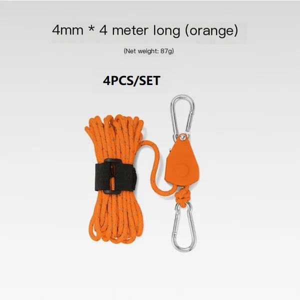 hambort™-Portable Adjustable Fix Tent High Strength Fast Release Pulley Camping Rope(4 Pcs/Set)