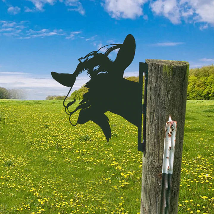 hambort™-Outdoor garden farm peeping goat metal artwork interior decoration (meaning pastoral, natural and friendly)