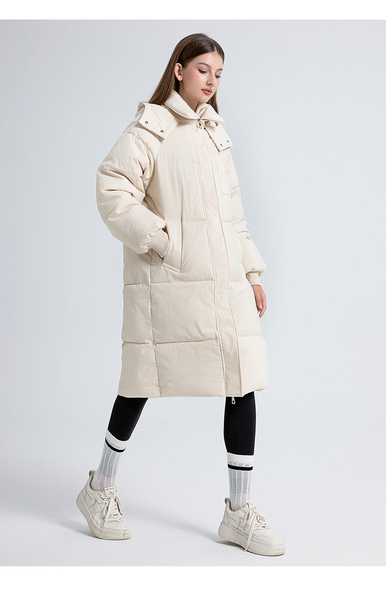 ⚡💥Built for Extreme Cold ❄️Thickened hooded long down jacket