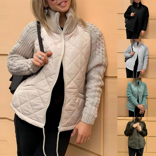 🎁 Hot Sale 49% OFF 🔥2025 New Women's Knit Patchwork Puffy Jacket