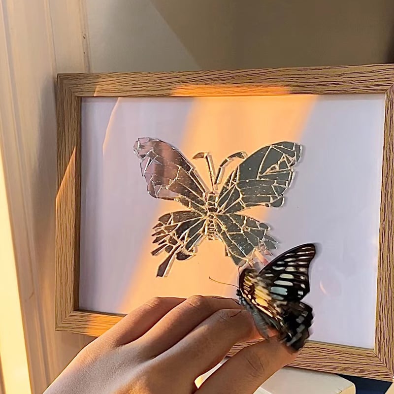 hambort™-Creative handmade DIY - Butterfly Broken Mirror Photo Frame