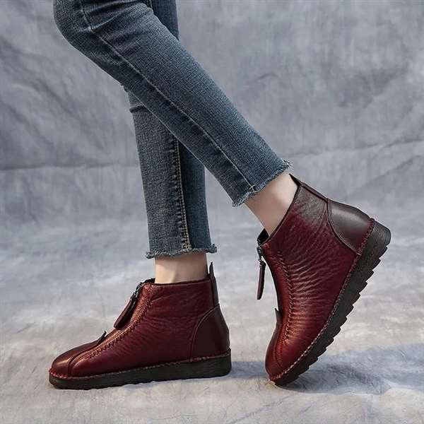 2025 popular winter boots!Women's Genuine Leather Non-Slip Ankle Boots