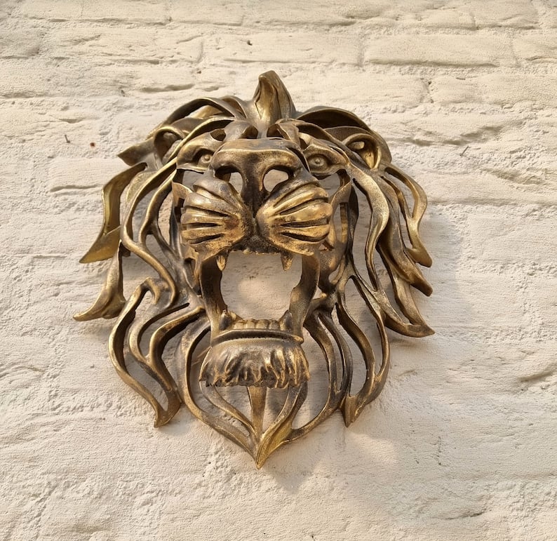 hambort™-Rare Find-Large Lion Head Wall Mounted Art Sculpture