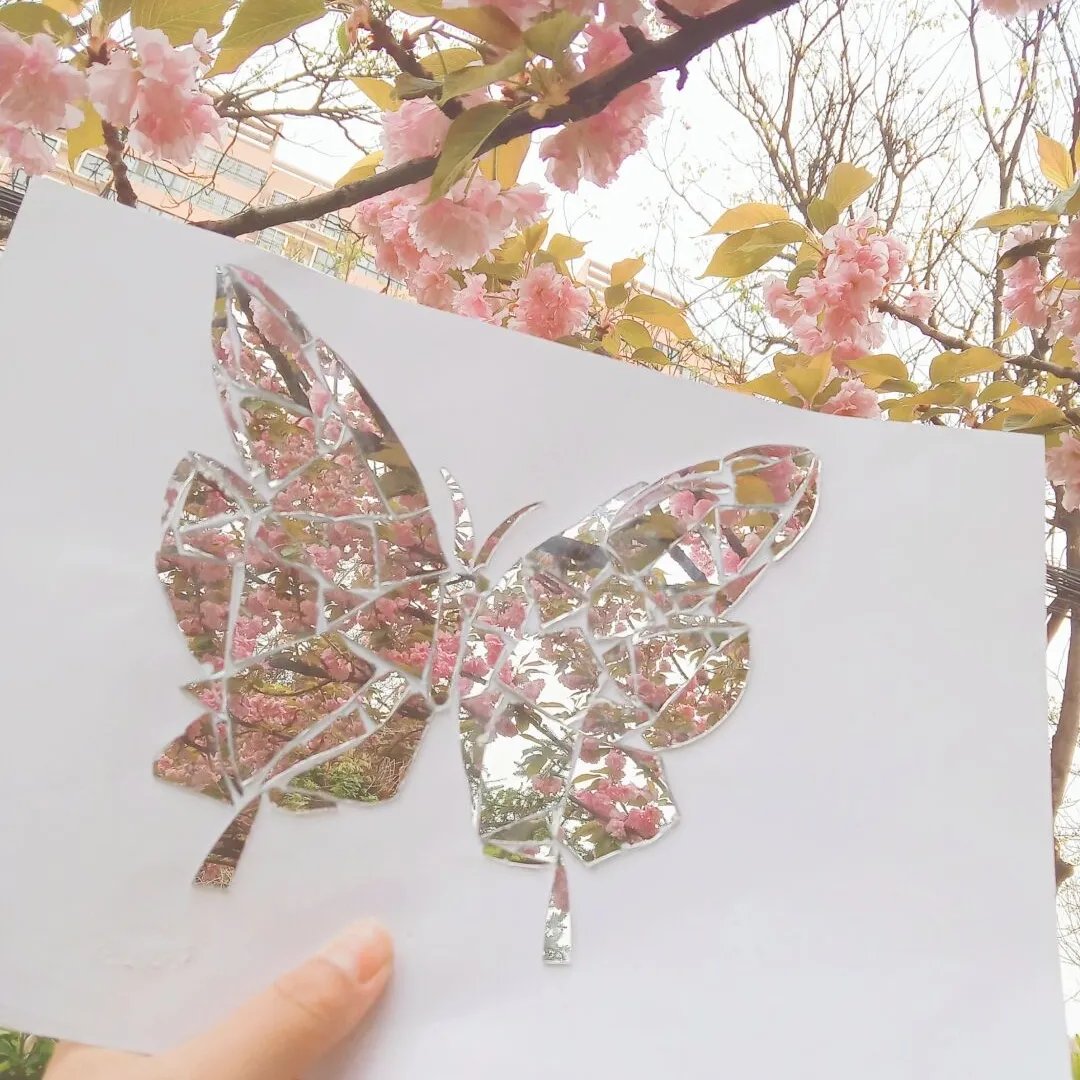 hambort™-Creative handmade DIY - Butterfly Broken Mirror Photo Frame