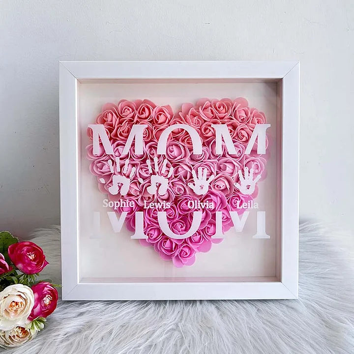 hambort™-Mom Heart Shaped Monogram Flower Shadow Box Gift