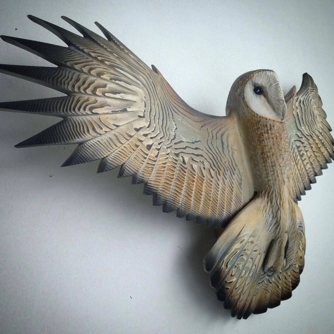 hambort™-Barn Owl Wall Art - Hand Carved Art