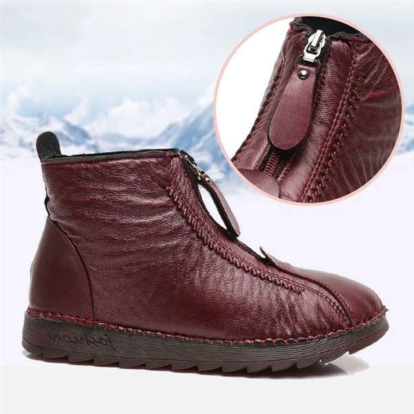 2025 popular winter boots!Women's Genuine Leather Non-Slip Ankle Boots