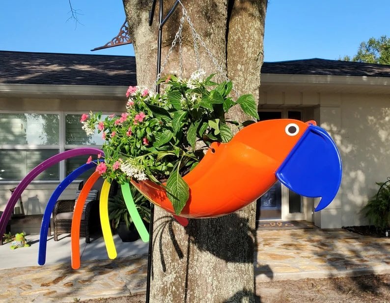 hambort™-Bright Colorful Bird Hanging Planter Yard Decor