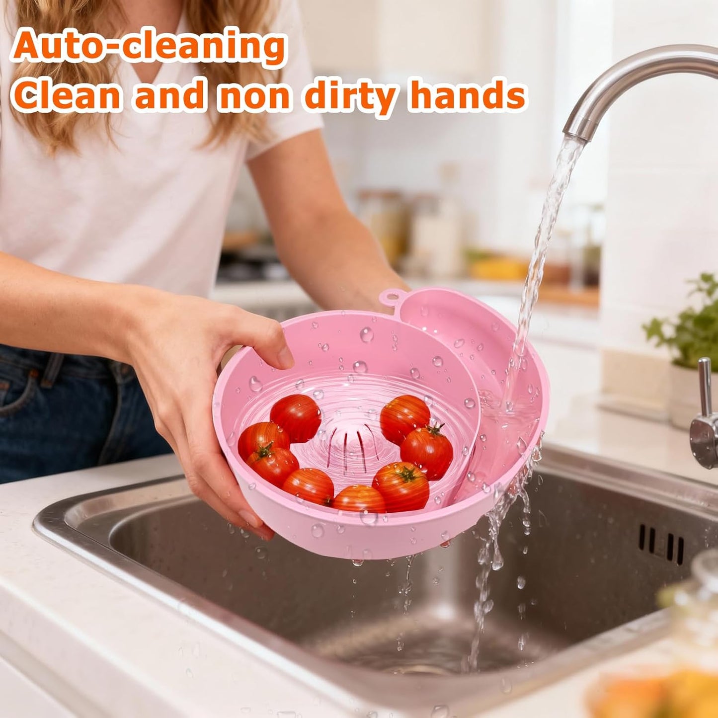 Automatic rotating fruit and vegetable cleaner
