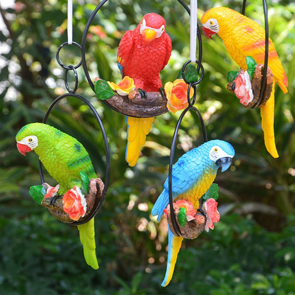 hambort™-Iron ring parrot pendant garden decoration