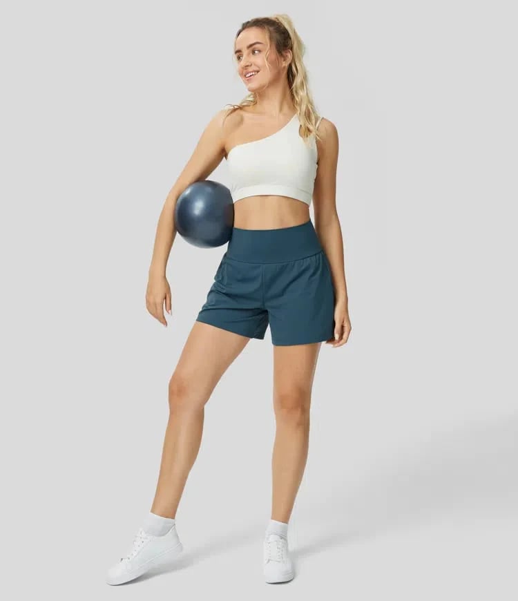 ✨️2025 New Hot Sales🥰High Waisted 2-in-1 Yoga Shorts & Side Pockets