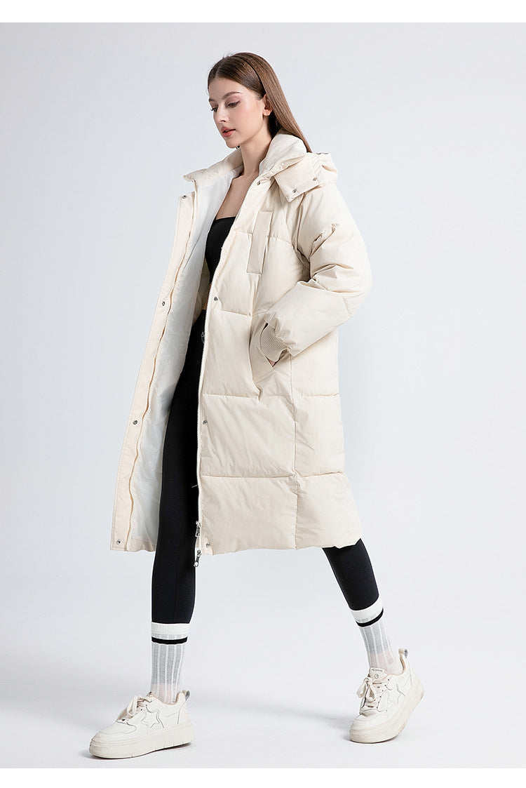 ⚡💥Built for Extreme Cold ❄️Thickened hooded long down jacket