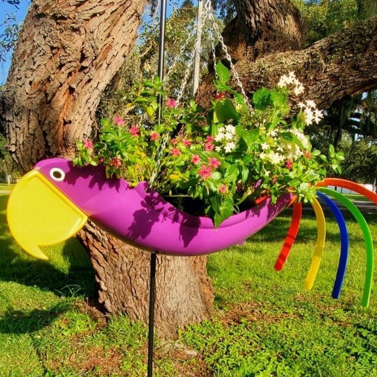 hambort™-Bright Colorful Bird Hanging Planter Yard Decor