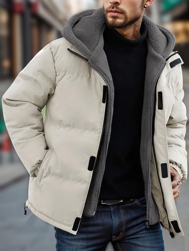🔥 Men's Thickened Winter Jacket: Windproof Fleece-Lined Hooded Coat 🧥 | Cold-Resistant, Full-Zip + Pockets | Casual Outdoor Warm Coat (Regular Fit) ❄️