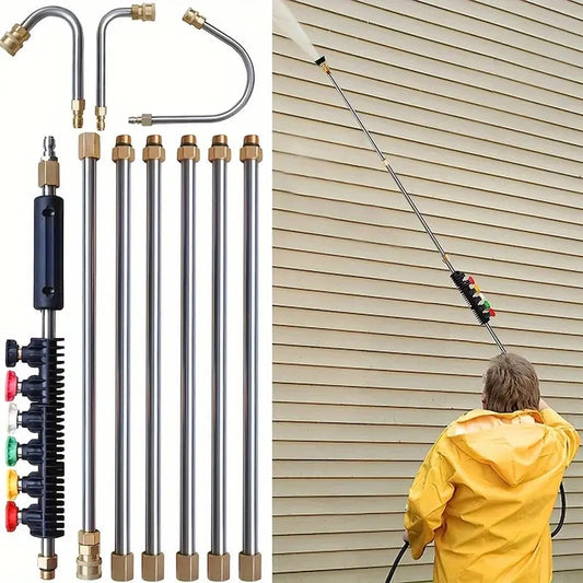 hambort™-4000 PSI Telescoping High Pressure Washer Wand Set for Gutter & Roof Drainage & Walls Cleaning