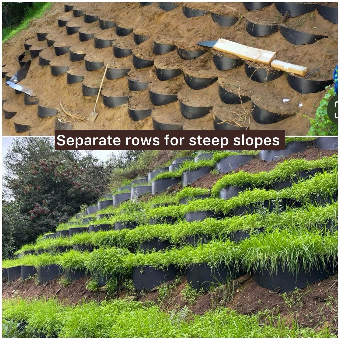 hambort™-Erosion Control system for steep side yards or uniquely shaped spaces