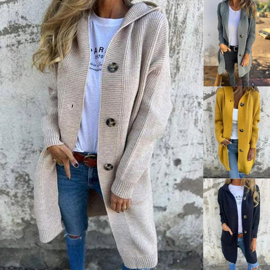 💓Button-down cardigan with hood for women