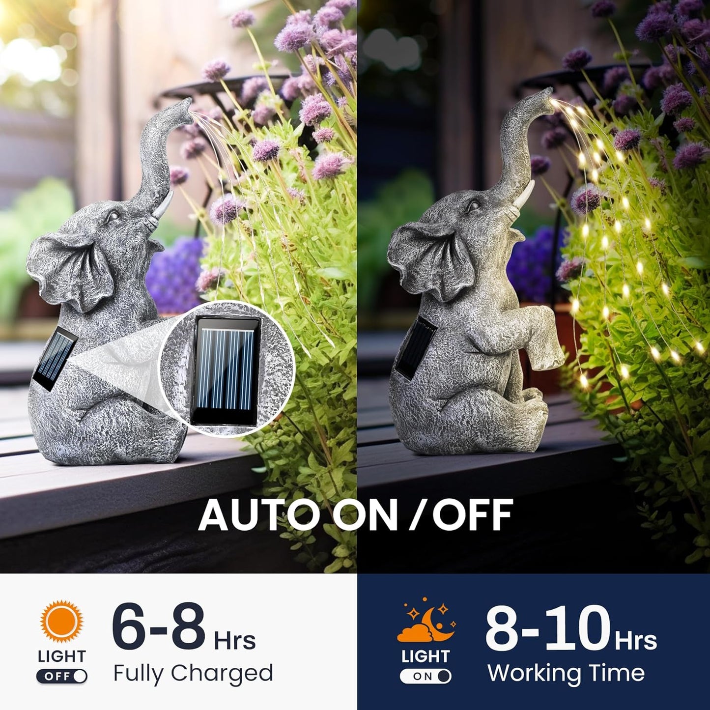 hambort™-Elephant Statue Solar Garden Decor LED Light Strings