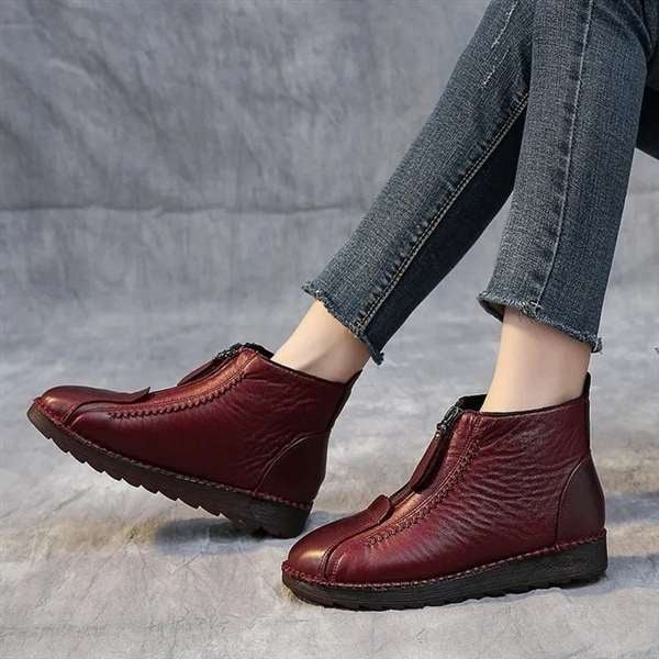 2025 popular winter boots!Women's Genuine Leather Non-Slip Ankle Boots