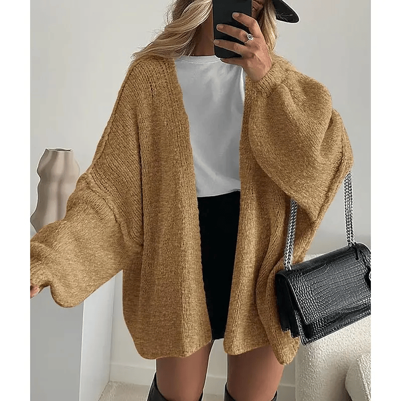 🧺✨ Women's Oversized Cardigan Sweater Fall Long Lantern Sleeve Knit