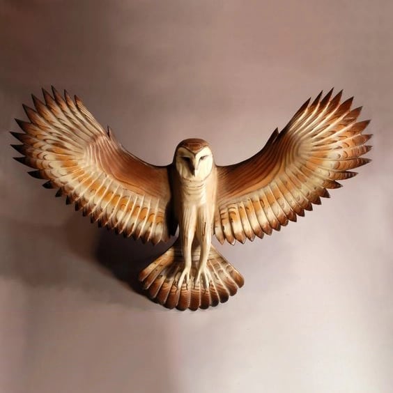 hambort™-Barn Owl Wall Art - Hand Carved Art