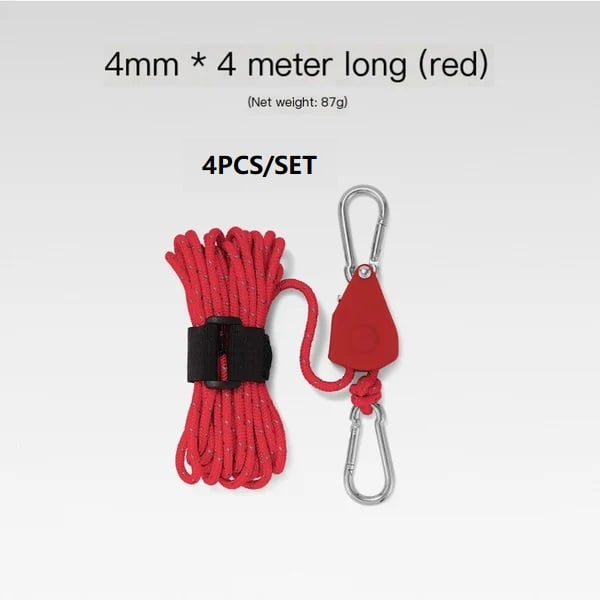 hambort™-Portable Adjustable Fix Tent High Strength Fast Release Pulley Camping Rope(4 Pcs/Set)