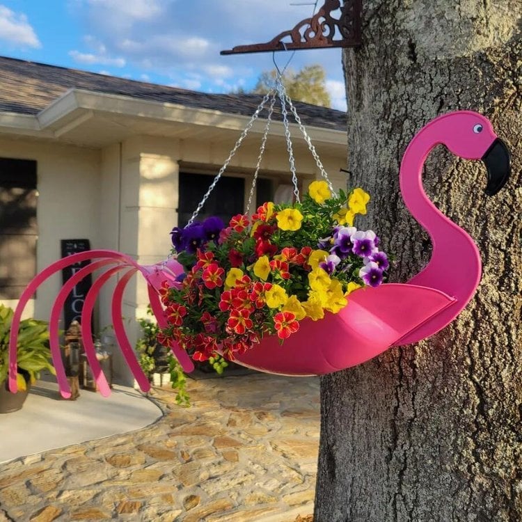 hambort™-Bright Colorful Bird Hanging Planter Yard Decor