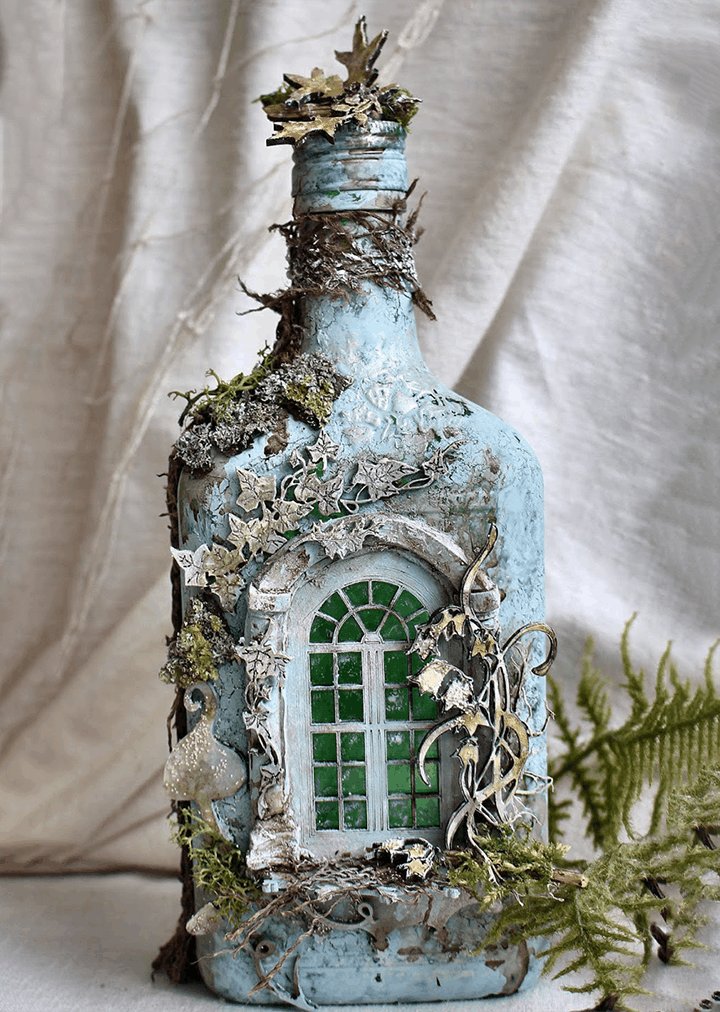 hambort™-Altered Art Bottle - Mystical forest stories