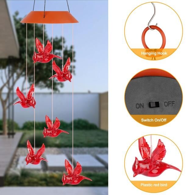 hambort™-Solar Cardinal Wind Chime Light