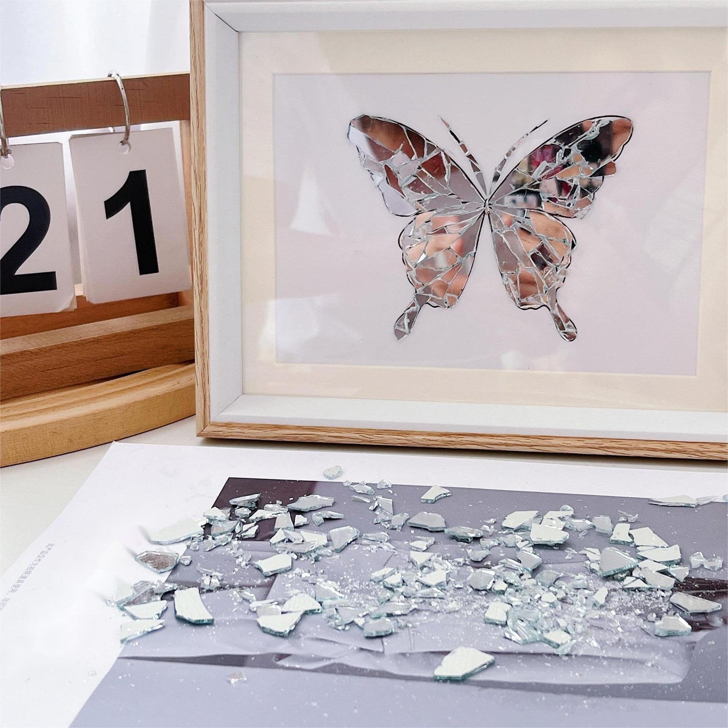 hambort™-Creative handmade DIY - Butterfly Broken Mirror Photo Frame