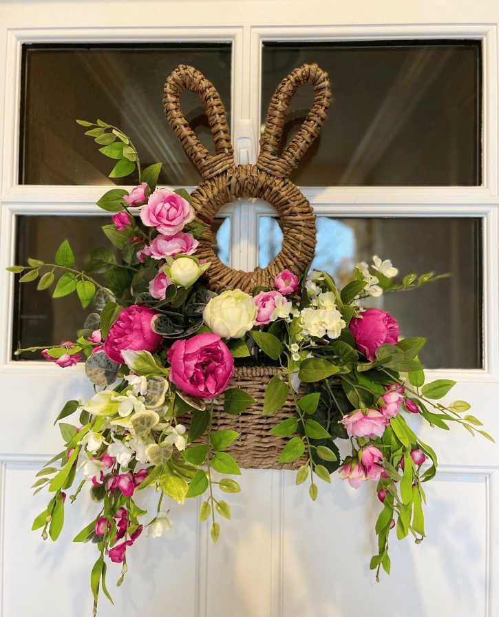 Bunny Basket Hanging Wall Pocket Spring Decor-🎉Easter early sale!!!