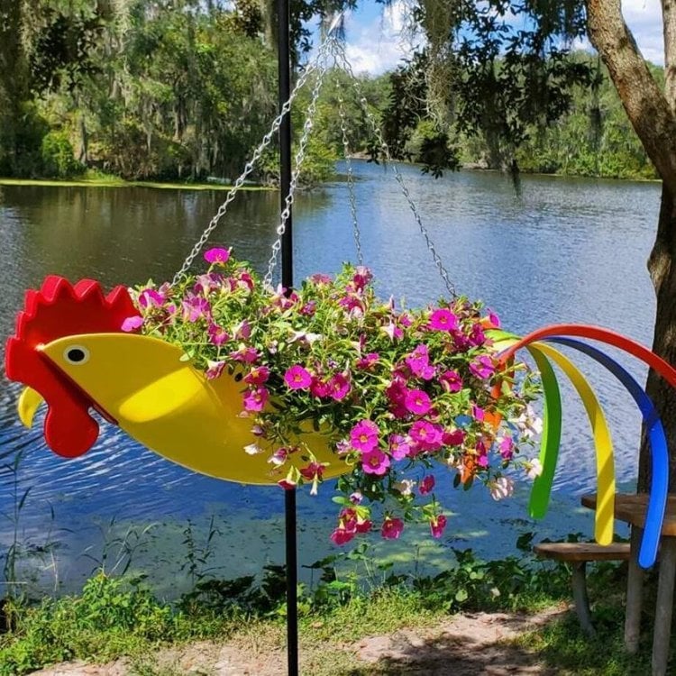 hambort™-Bright Colorful Bird Hanging Planter Yard Decor