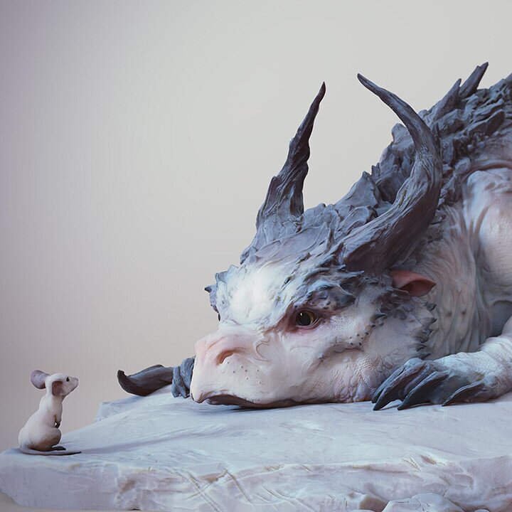 hambort™-Dragon And Mouse - Art Sculpture