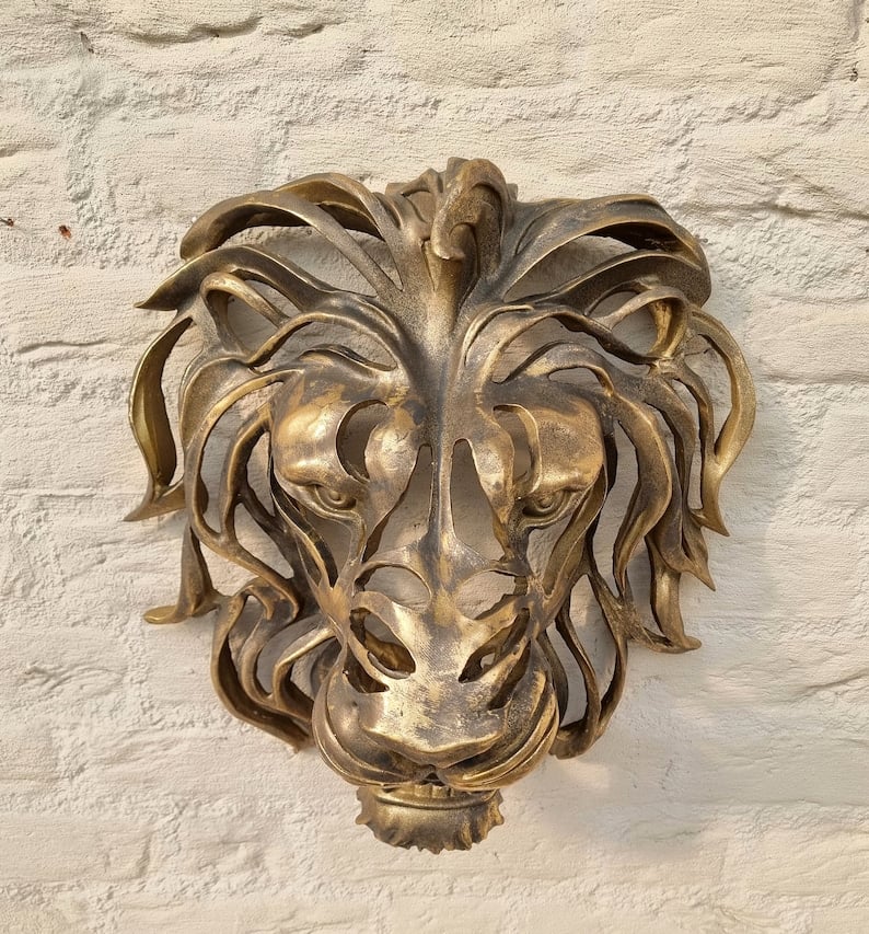 hambort™-Rare Find-Large Lion Head Wall Mounted Art Sculpture