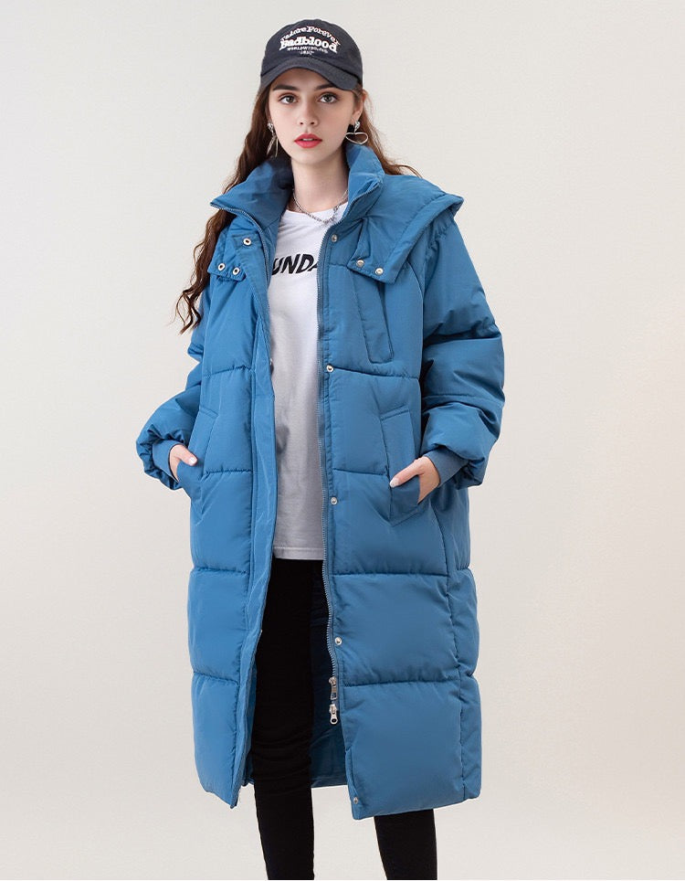 ⚡💥Built for Extreme Cold ❄️Thickened hooded long down jacket