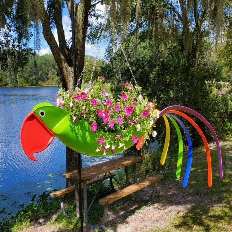 hambort™-Bright Colorful Bird Hanging Planter Yard Decor