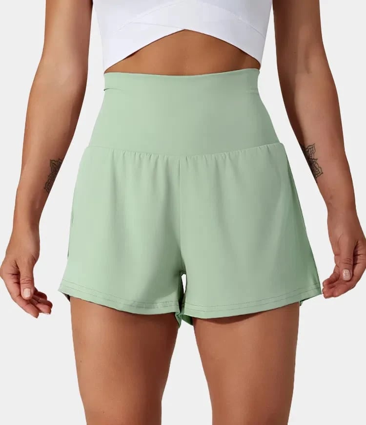 ✨️2025 New Hot Sales🥰High Waisted 2-in-1 Yoga Shorts & Side Pockets