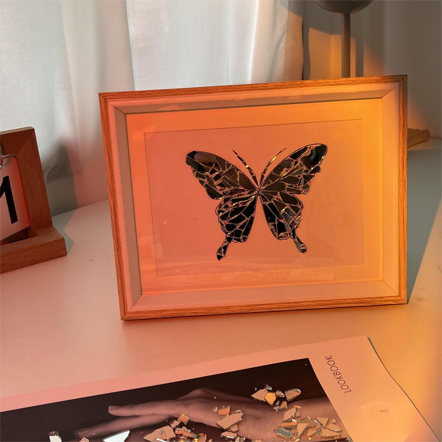 hambort™-Creative handmade DIY - Butterfly Broken Mirror Photo Frame