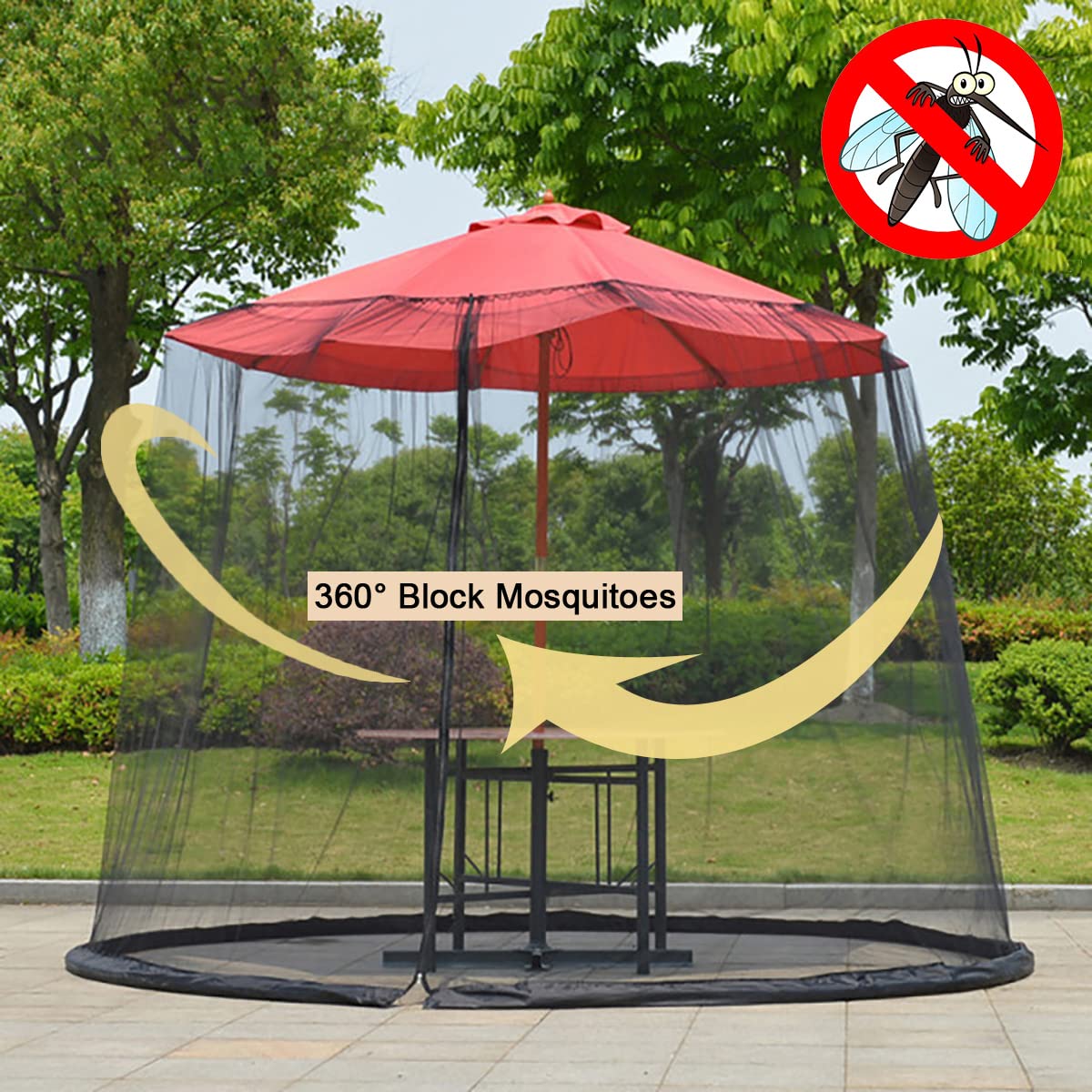 hambort™ - 7.5-10 FT Patio Umbrella Mosquito Net