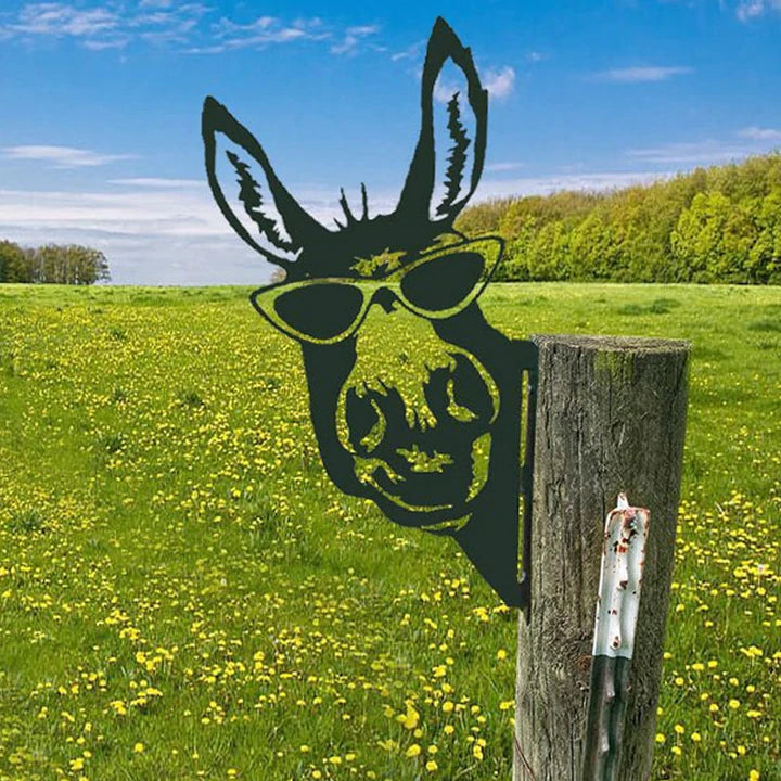 hambort™-Outdoor garden farm peeping goat metal artwork interior decoration (meaning pastoral, natural and friendly)