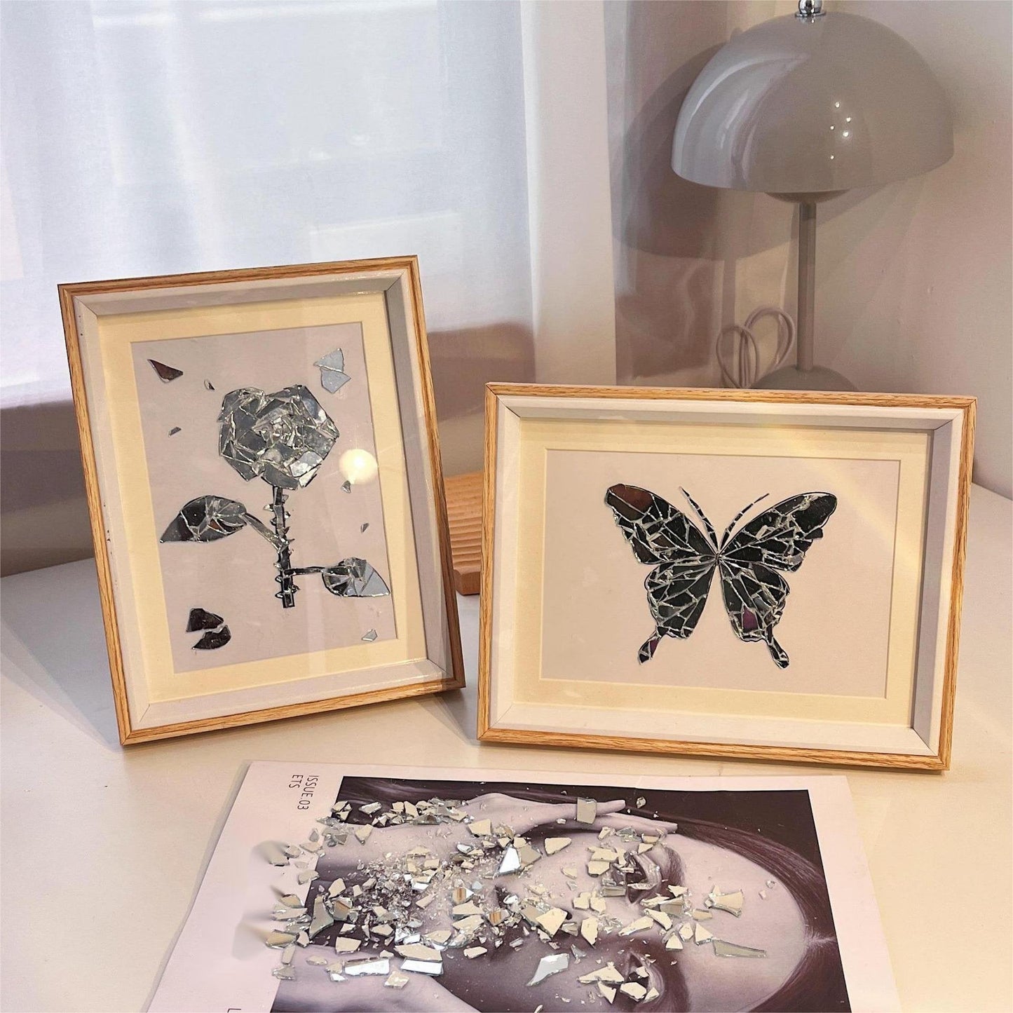 hambort™-Creative handmade DIY - Butterfly Broken Mirror Photo Frame