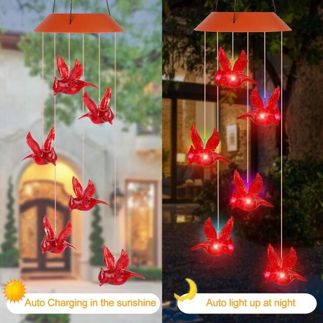 hambort™-Solar Cardinal Wind Chime Light